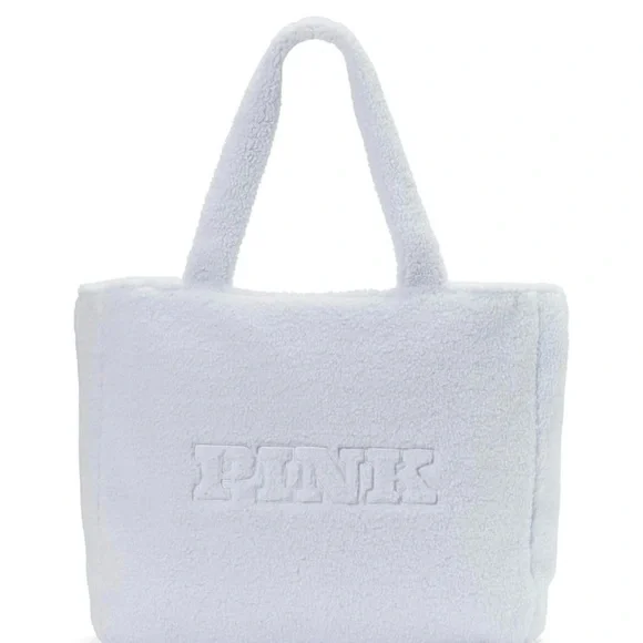 VS PINK Sherpa Fleece Fuzzy Tote Bag - Picture 2 of 5